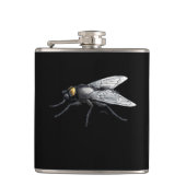 Fly Buddy reus vlieg zwart gewikkeld kolf Heupfles (Voorkant)