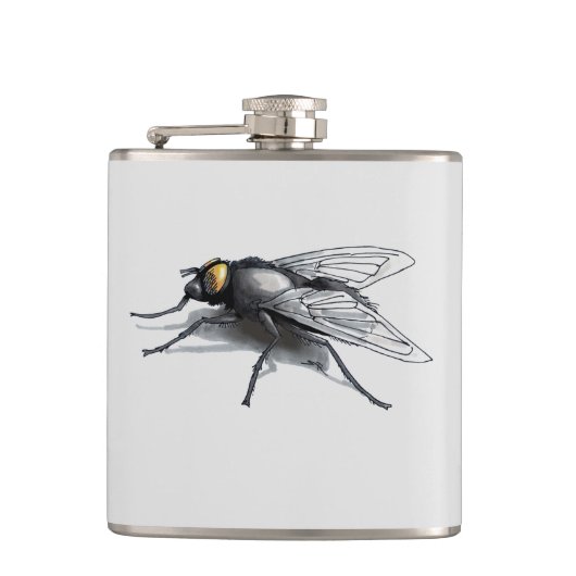 Fly Buddy reuzenvlieg omwikkelde kolf Heupfles (Voorkant)