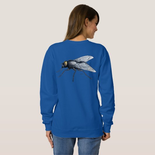 Fly Buddy vrouwen blauwe sweatshirt achterkant (Achterkant volledig)