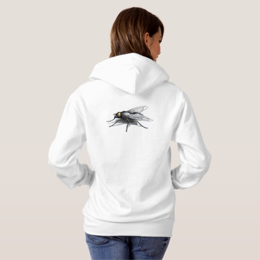 Fly Buddy vrouwen witte hoodie achterkant (Achterkant volledig)