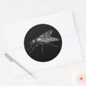 Fly Buddy zwart grote ronde stickers (Envelop)