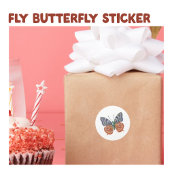 Fly Butterfly Classic Ronde Sticker