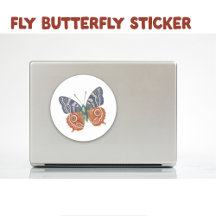 Fly Butterfly Classic Ronde Sticker