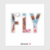 "FLY" Butterfly Stroke Swim Design Sticker (Vel)