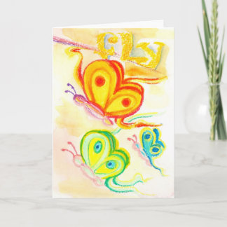 Fly Colourful Butterflies Greeting Card Kaart