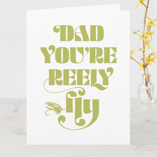 Fly Dad Folded Vaderdag Wenskaart Kaart (Gele Bloem)