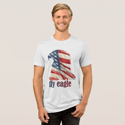 Fly Eagle – Verenigde Staten Pride Edition Tri-Blend Shirt (Voorkant volledig)