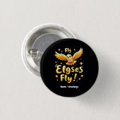 Fly Elgses Fly Inspirerend Eagle Art Ronde Button 3,2 Cm (Voorkant /achterkant)