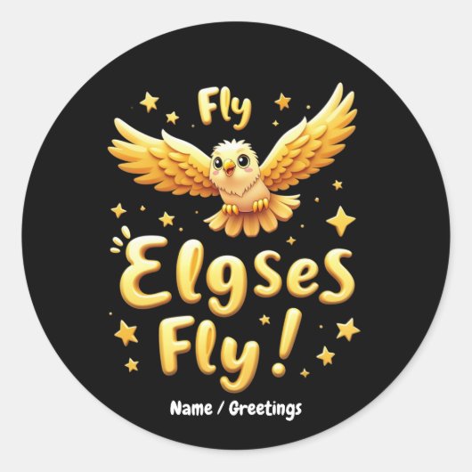 Fly Elgses Fly Inspirerend Eagle Art Ronde Sticker (Voorkant)