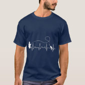 Fly Fish Heartbeat Fish EKG-forel Vist stress T-shirt (Voorkant)