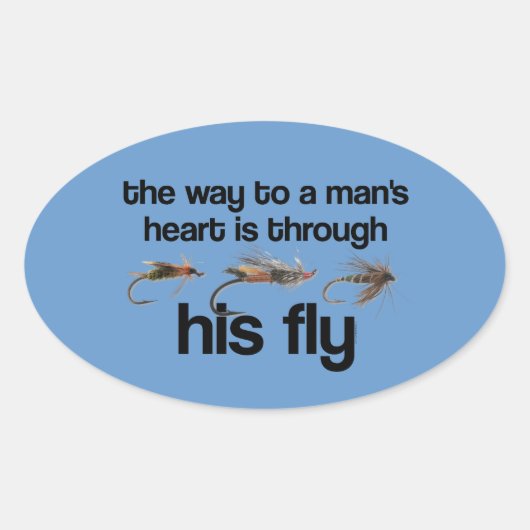 Fly Fish Man hart Sticker (Voorkant)