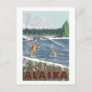 Fly Fisherman - Cordova, Alaska Briefkaart