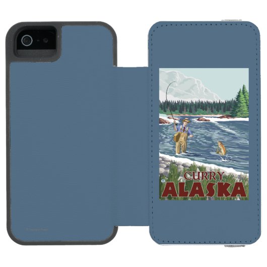 Fly Fisherman - Curry, Alaska Incipio iPhone Portemonnee Hoesje (Agenda Open)