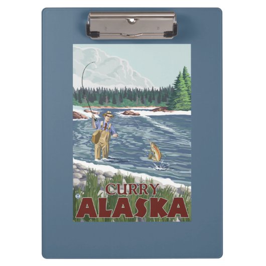 Fly Fisherman - Curry, Alaska Klembord (Voorkant)