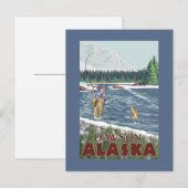 Fly Fisherman - Dawson, Alaska Briefkaart (Voorkant / Achterkant)
