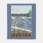 Fly Fisherman - Dawson, Alaska Fleece Deken (Voorkant)