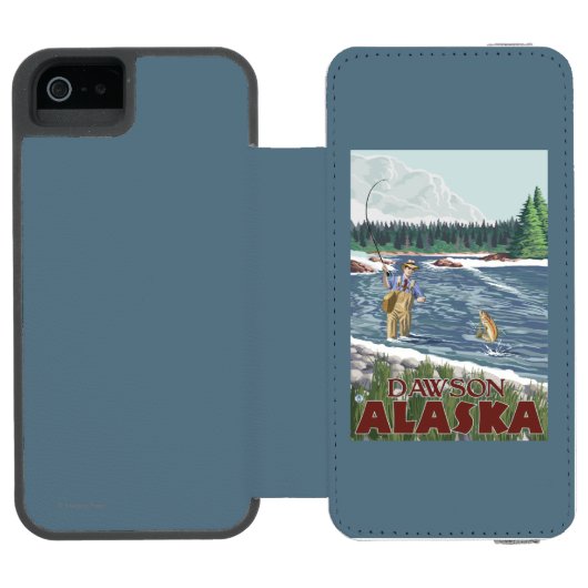 Fly Fisherman - Dawson, Alaska Incipio iPhone Portemonnee Hoesje (Agenda Open)