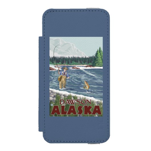 Fly Fisherman - Dawson, Alaska Incipio iPhone Portemonnee Hoesje (Voorkant Agenda)
