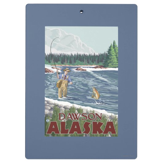 Fly Fisherman - Dawson, Alaska Klembord (Achterkant)