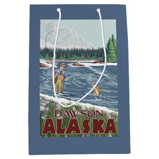 Fly Fisherman - Dawson, Alaska Medium Cadeauzakje (Voorkant)