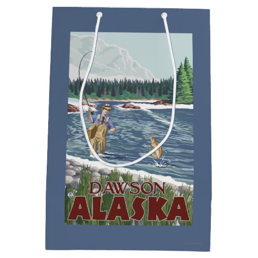 Fly Fisherman - Dawson, Alaska Medium Cadeauzakje (Achterkant)