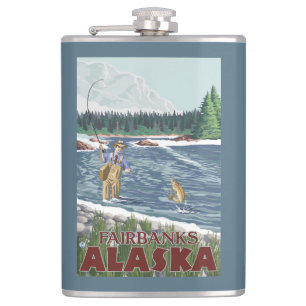 Fly Fisherman - Fairbanks, Alaska Heupfles
