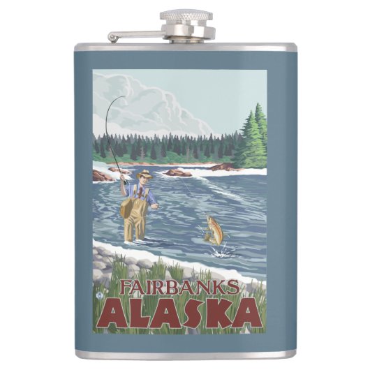 Fly Fisherman - Fairbanks, Alaska Heupfles (Voorkant)