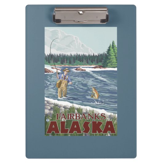 Fly Fisherman - Fairbanks, Alaska Klembord (Voorkant)