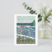 Fly Fisherman - Glacier National Park, MT Briefkaart (Staand voorkant)