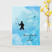 "Fly Fisherman" Happy Birthday Kaart (Gele Bloem)