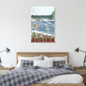 Fly Fisherman - Ketchikan, Alaska Canvas Afdruk (Insitu (Slaapkamer))