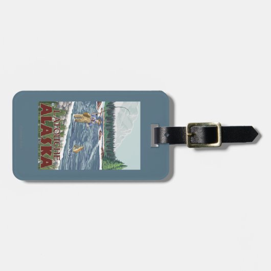 Fly Fisherman - Latouche, Alaska Bagagelabel (Voorkant horizontaal)