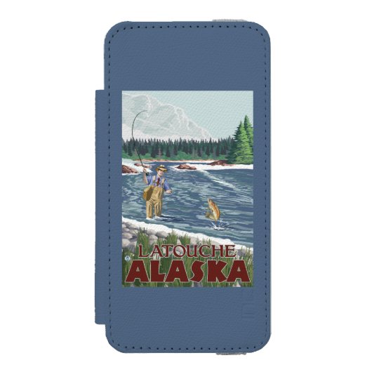 Fly Fisherman - Latouche, Alaska Incipio iPhone Portemonnee Hoesje (Voorkant Agenda)