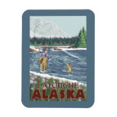 Fly Fisherman - Latouche, Alaska Magneet (Verticaal)