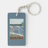 Fly Fisherman - Nationaal Park Denali, Alaska Sleutelhanger (achterkant)