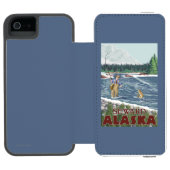 Fly Fisherman - Seward, Alaska Incipio iPhone Portemonnee Hoesje (Agenda Open)