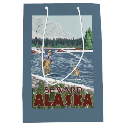 Fly Fisherman - Seward, Alaska Medium Cadeauzakje (Voorkant)