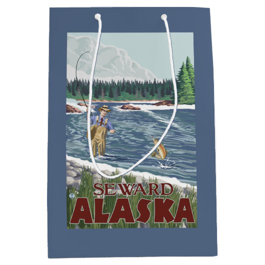 Fly Fisherman - Seward, Alaska Medium Cadeauzakje (Voorkant)