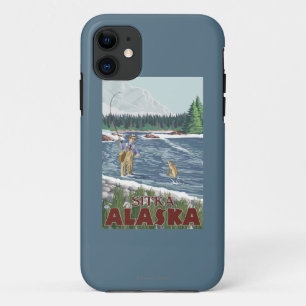 Fly Fisherman - Sitka, Alaska iPhone 11 Hoesje