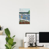 Fly Fisherman - Valdez, Alaska Poster (Thuiskantoor)