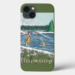 Fly Fisherman - West Yellowstone, Montana iPhone 13 Hoesje