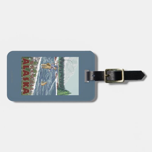 Fly Fisherman - Wrangell, Alaska Bagagelabel (Voorkant horizontaal)