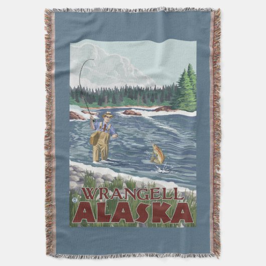 Fly Fisherman - Wrangell, Alaska Deken (Voorkant Verticaal)