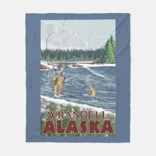 Fly Fisherman - Wrangell, Alaska Fleece Deken (Voorkant)
