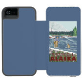 Fly Fisherman - Wrangell, Alaska Incipio iPhone Portemonnee Hoesje (Agenda Open)