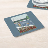 Fly Fisherman - Wrangell, Alaska Kartonnen Onderzetters (Schuin)