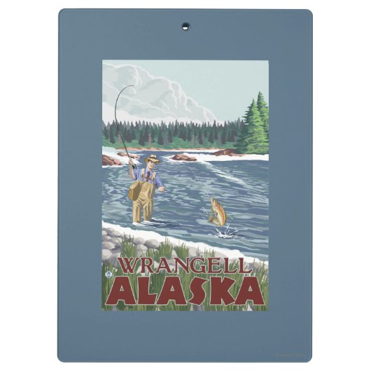 Fly Fisherman - Wrangell, Alaska Klembord (Achterkant)