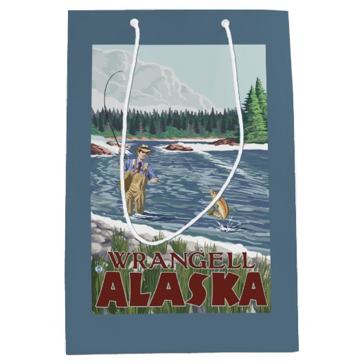 Fly Fisherman - Wrangell, Alaska Medium Cadeauzakje (Voorkant)