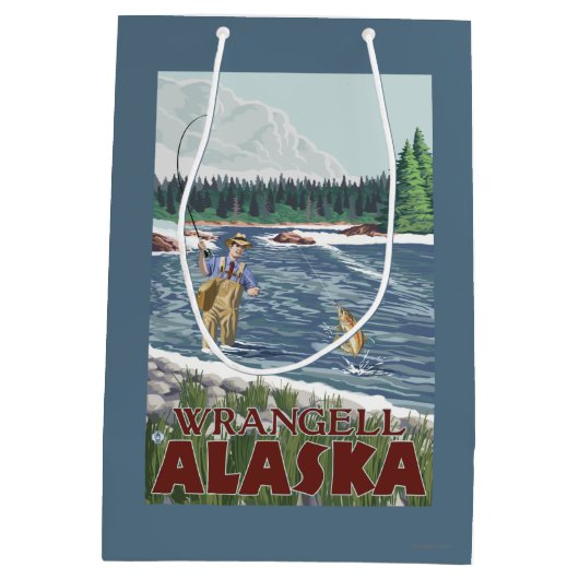 Fly Fisherman - Wrangell, Alaska Medium Cadeauzakje (Achterkant)