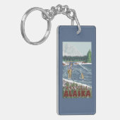 Fly Fisherman - Wrangell, Alaska Sleutelhanger (Voorkant Links)